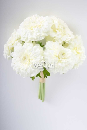 Yapay Lüx 6lı Gerbera Demeti 30 cm Beyaz - Yapay Çiçek Deposu