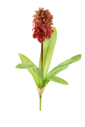 Yapay Çiçek Deposu - Yapay Çiçek Sümbül Dalı 38 cm Bordo