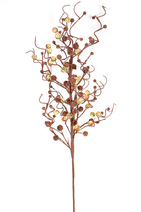 Yapay Çiçek Deposu - Yapay Kristal Taşlı Kokina Dal 65 cm Açık Kahve