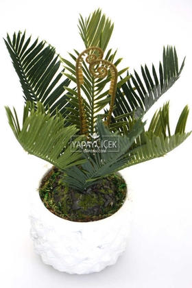 Handmade Saksıda Yapay Ananas Bitkisi 25 cm - Thumbnail