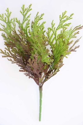 Yapay Çiçek Deposu - Yapay Islak Ara Dal Bitkisi Demeti 40 cm Yeşil-Kahve