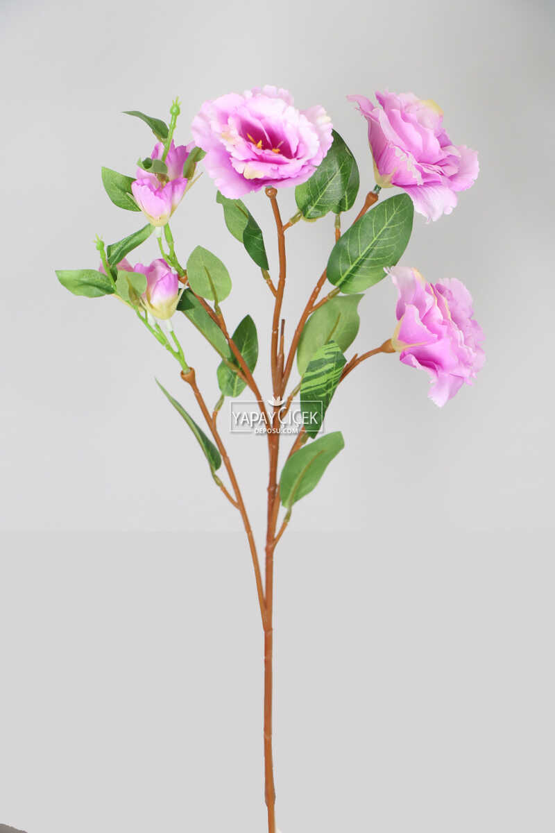 Yapay Çiçek Tomurcuklu Lisyantus Dalı 70 Cm Lila
