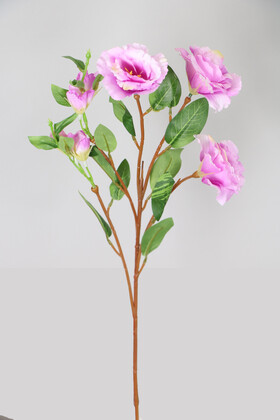 Yapay Çiçek Deposu - Yapay Çiçek Tomurcuklu Lisyantus Dalı 70 cm Lila