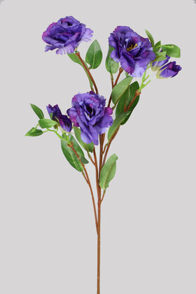 Yapay Çiçek Deposu - Yapay Çiçek Tomurcuklu Lisyantus Dalı 70 cm Mor