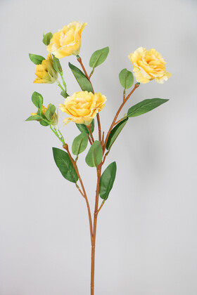 Yapay Çiçek Deposu - Yapay Çiçek Tomurcuklu Lisyantus Dalı 70 cm Sarı