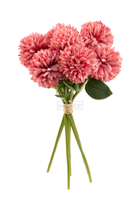 Yapay Çiçek Top Krizantem 7li Mini Kartopu Demeti 30 cm Pastel Pembe - Yapay Çiçek Deposu