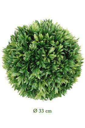 Yapay Çiçek Deposu - Defne Yapraklı Şimşir Top 33 cm Açık Yeşil