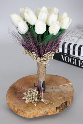 Yapay Çiçek Deposu - 15 Yapay Islak Laleli Gelin Çiçeği 2li Set İmbat
