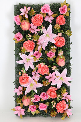 Yapay Çiçek Deposu - Yapay Dikey Bitki Hazır Duvar Paneli 50x100 cm Model 9