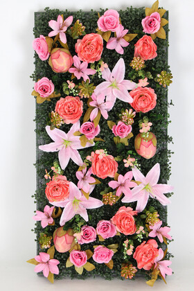 Yapay Dikey Bitki Hazır Duvar Paneli 50x100 cm Model 9 - Yapay Çiçek Deposu