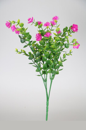 Yapay Çiçek Deposu - Yapay Çiçekli Kıtır Yeşillik Demeti Pembe