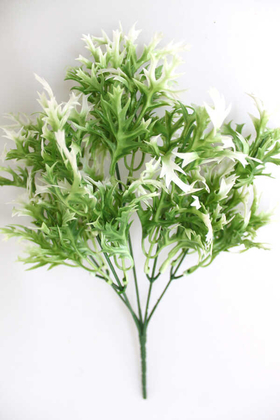 Yapay Çiçek Deposu - Yapay Küçük Bitki Demeti Marul Model Yeşil-Beyaz