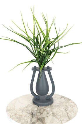 Dekoratif Mini Vazoda Yapay Çimen Demeti 45 cm - 2
