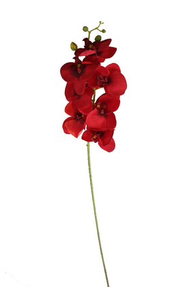 Yapay Dal Orkide Çiçeği 75 cm Kırmızı - Thumbnail