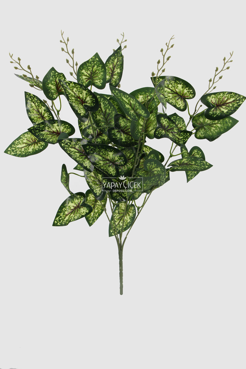 Yapay Yaprak Bitki Demeti Uzun Model 50 cm Yeşil-Sarı