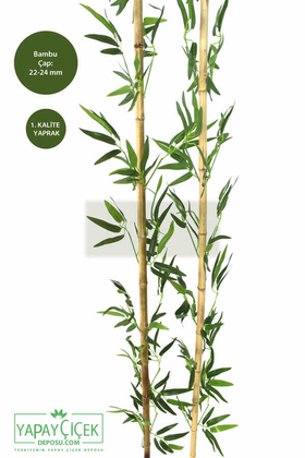 200 cm Yapay 16 Dal Yapraklı Gerçek Bambu - Thumbnail