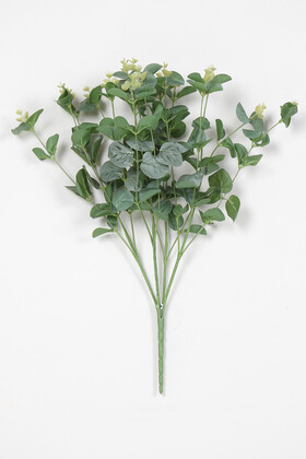 Yapay Çiçek Deposu - Yapay 16 Dallı Okaliptus Bitkisi 45 cm Mat Yeşil