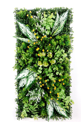 Yapay Dikey Bitki Hazır Duvar Paneli 50x100 cm Model 11 - Yapay Çiçek Deposu