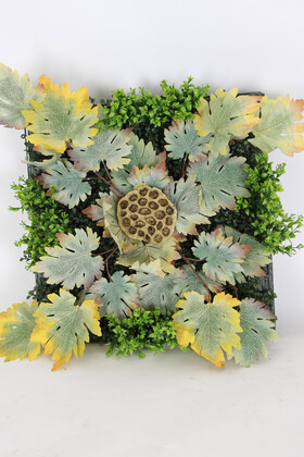 Yapay Çiçek Deposu - Yapay Dikey Bitki Hazır Duvar Paneli 55 cm x 55 cm Model 15