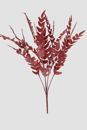 Yapay Çiçek Deposu - Yapay Pastel Yaprak Eğrelti Demeti 55 cm Kırmızı