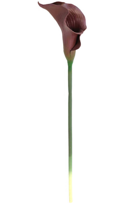 Yapay Çiçek Deposu - Yapay Islak Tek Dal XXL Gala Çiçeği 85 cm Kızıl Kahve