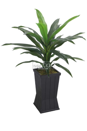 Saksılı Yapay Ağaç Premium Drecina Ağacı 130cm Dracaena Plant (Yeşil) - Thumbnail