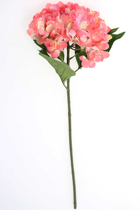 Yapay Çiçek Deposu - Yapay İri Kafa Premium Kaliteli Ortanca Dalı 83 cm Açık Pembe