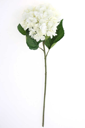 Yapay Çiçek Deposu - Yapay İri Kafa Premium Kaliteli Ortanca Dalı 83 cm Beyaz