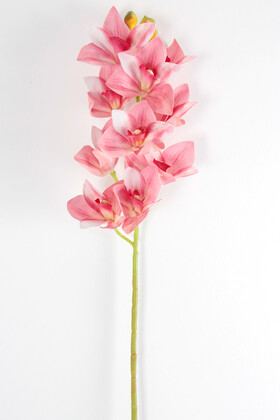 Yapay Islak Dokulu 10 Kandilli Singapur Orkide Çiçeği 75 cm Pembe - 2