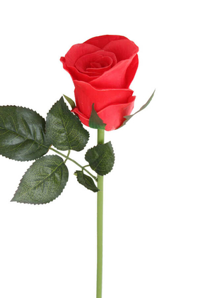 Yapay Çiçek Deposu - Yapay Islak Gül 43 cm Kırmızı