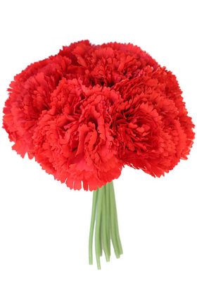 Yapay Çiçek 8li Karanfil Demeti Kırmızı - Thumbnail