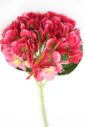 Yapay Çiçek Deposu - Yapay Koca Kafa Delüx Bodur Ortanca Dalı 40 cm Fuşya