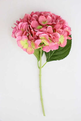 Yapay Çiçek Deposu - Yapay Koca Kafa Delüx Bodur Ortanca Dalı 40 cm Pembe