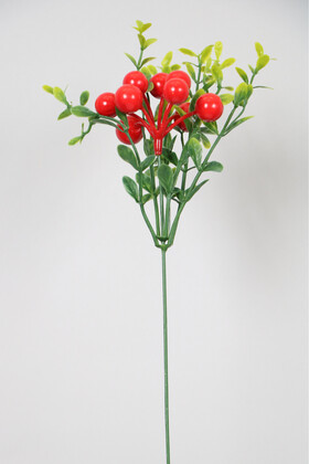 Yapay Çiçek Deposu - Yapay Küçük Yeşillikli Kokina Dalı 20 cm