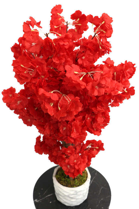 Yapay Küçük Bahar Dalı Ağacı 75 cm Kırmızı - Thumbnail