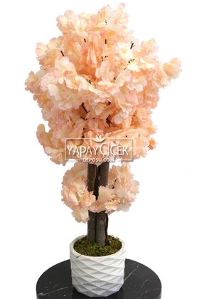 Yapay Çiçek Deposu - Yapay Küçük Bahar Dalı Ağacı 75 cm Somon