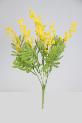 Yapay Çiçek Deposu - Yapay Mimoza Çiçeği Demeti 33 cm Sarı