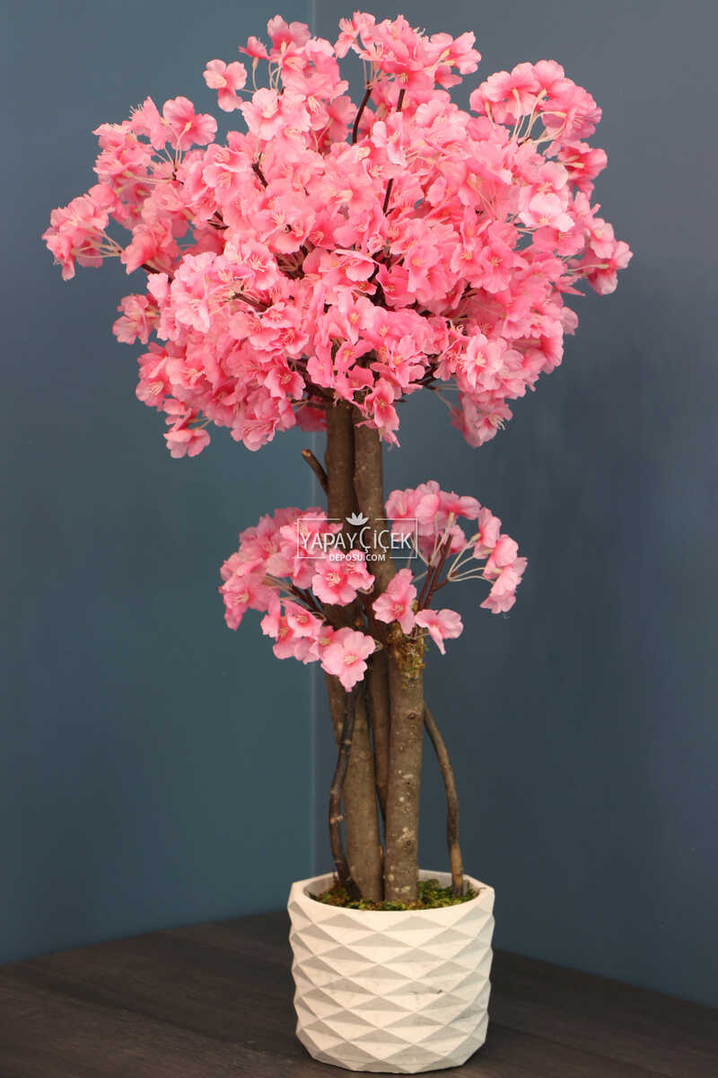 Yapay Küçük Japon Bahar Dalı Ağacı 75 cm Pembe