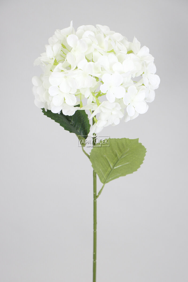 Yapay Koca Kafa Ortanca Dalı 60 Cm Beyaz