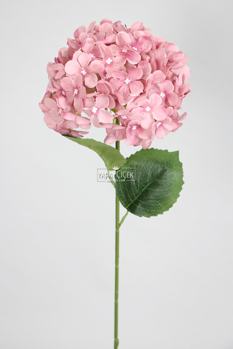 Yapay Koca Kafa Ortanca Dalı 60 Cm Gül Kurusu