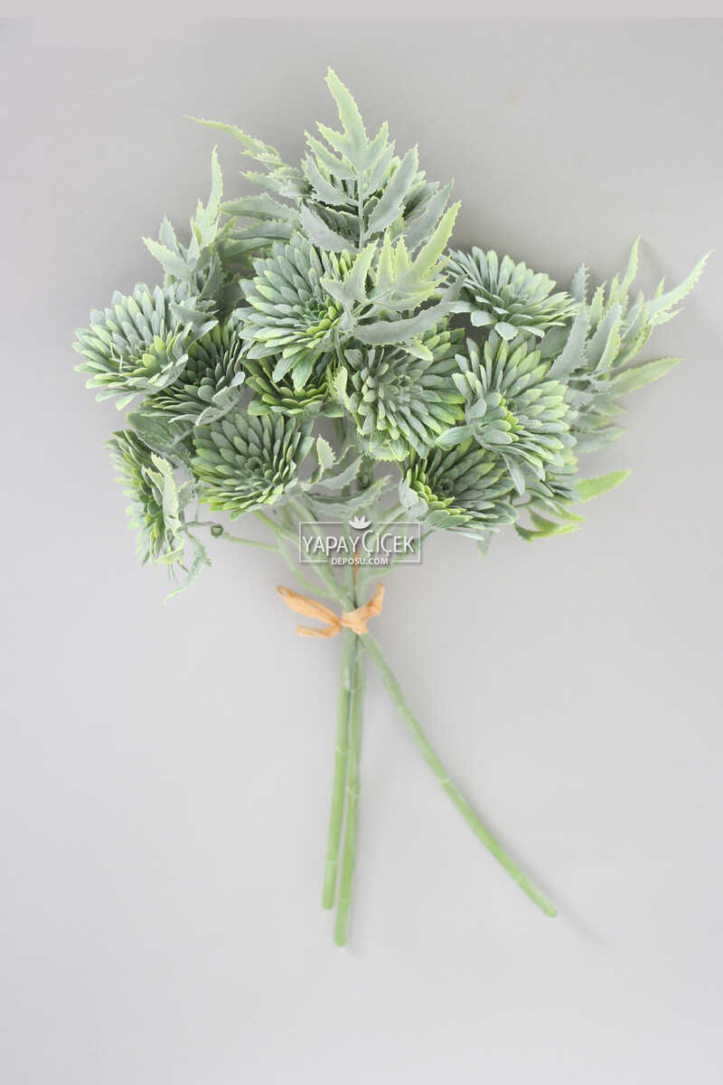 Yapay Lüx 3lü Pastel Bitki Dalı 32 cm Yeşil