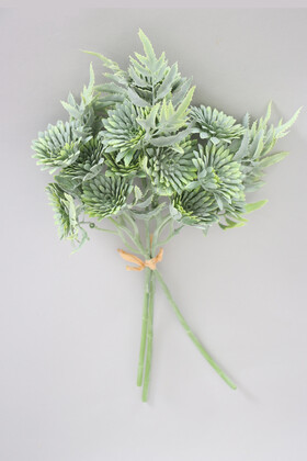 Yapay Çiçek Deposu - Yapay Lüx 3lü Pastel Bitki Dalı 32 cm Yeşil