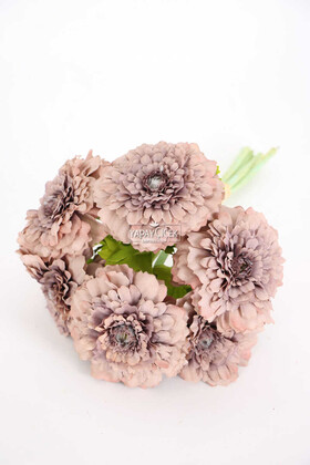 Yapay Lüx 6lı Gerbera Demeti 30 cm Gri - Thumbnail