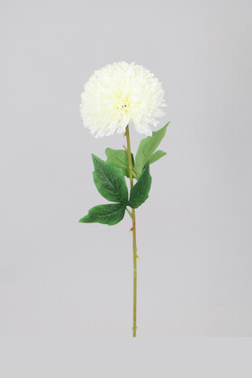 Yapay Çiçek Lüx Top Kasımpatı Dalı 60 cm Beyaz - 2