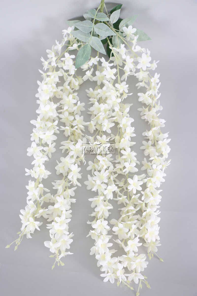 Yapay Lüx Sarkan Mine Çiçeği 85 Cm Beyaz