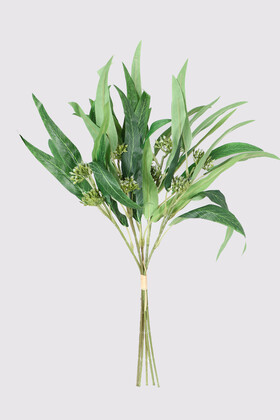 Yapay 5li Lüx Söğüt Okaliptus Dalı 40 cm - Yapay Çiçek Deposu