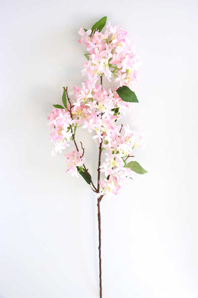 Yapay Lüx Uzun dal Saçaklı Mine Çiçeği 100 cm Pudra - Thumbnail