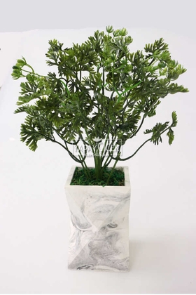 Yapay Çiçek Deposu - Yapay Lüx Vazoda Bonsai Bitkisi Yeşil
