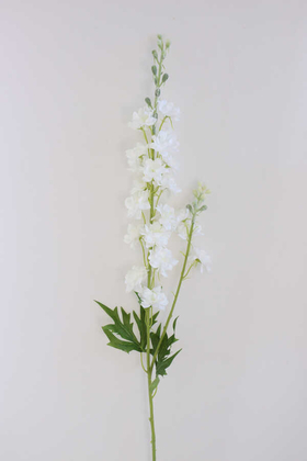 Yapay Lüx Zarif Delphinium Dalı 84 cm Beyaz - Thumbnail