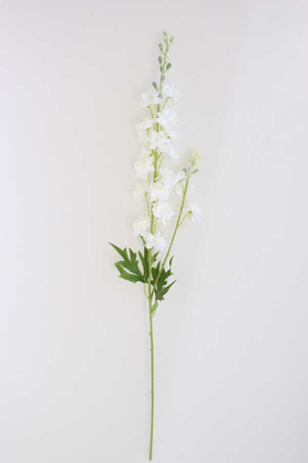 Yapay Lüx Zarif Delphinium Dalı 84 cm Beyaz - Thumbnail